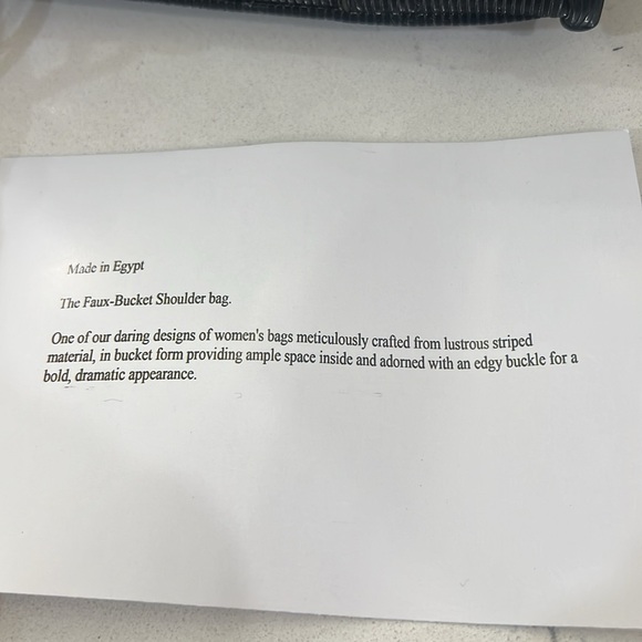 Naz faux bucket shoulder bag made in EGYPT.  Black with silver hardware NWOT - Picture 6 of 14